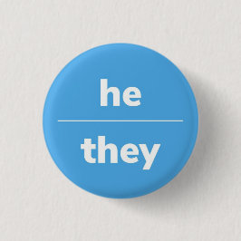 Han/de Pronoun Pin, knapp på 1,4 tum