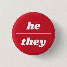 Han/de Pronoun Pin, knapp på 1,4 tum
