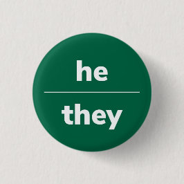 Han/de Pronoun Pin, knapp på 1,4 tum