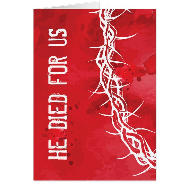 Han dog för oss hälsningskort (Framsidan)