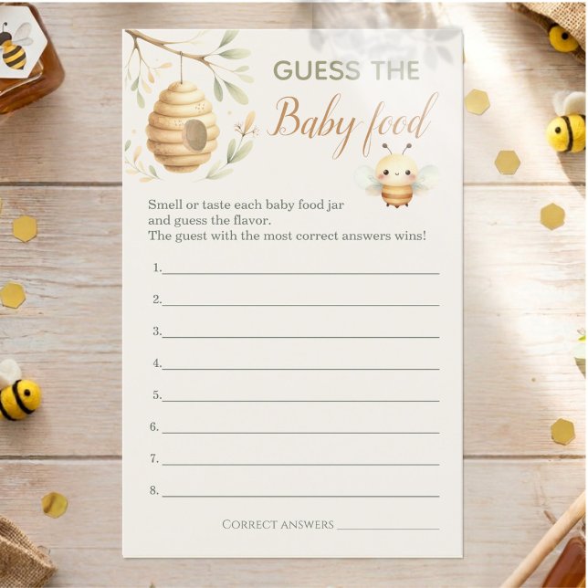 Han eller Hon Baby Bee Gissa Barnmat Spelet (Guess the Baby Food Game. He or She? What Will Baby Bee? Gender Reveal)