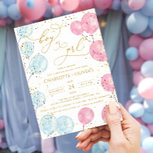 Han eller hon Balloons Gender Reveal bjudande
