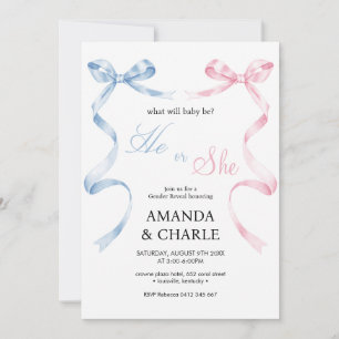 Han eller hon bär Gender Reveal Inbjudningar