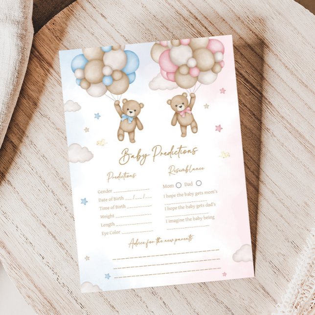 Han eller Hon Björn Könsbestämning Baby Förutsägel (Bear Balloon He or She Gender Reveal Game)
