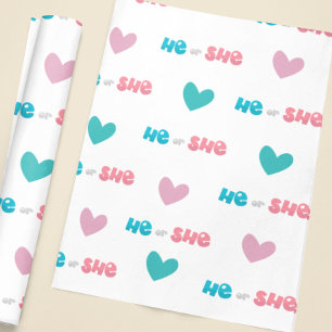 Han eller Hon Blå Rosa Köns Avslöjande Fest Presentpapper