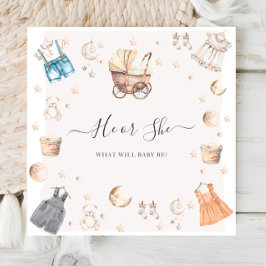 Han eller hon Boho Clothes Gender Reveal Reveal Pappersservett