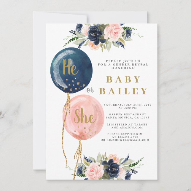 Han eller hon Bubblar Gender Revisa inbjudan (Framsida)