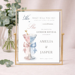 Han Eller Hon Cocktail Köns Avslöjande Shower Välk Poster