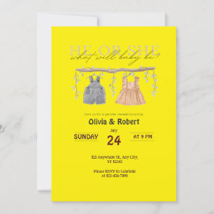 Han eller hon? En Stänk av Roligten! Rosa och blå  Inbjudningar