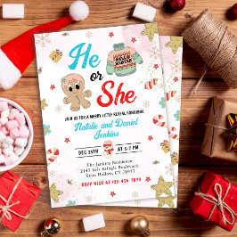 Han eller hon Gender Reveal Baby Shower Inbjudningar