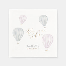 Han eller hon Gender Reveal Luft Ballon Baby Showe Pappersservett