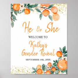 Han eller hon Gender Reveal Orange Little Cutie Poster
