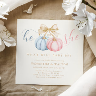 Han eller hon Gender Reveal Party-inbjudan Inbjudningar