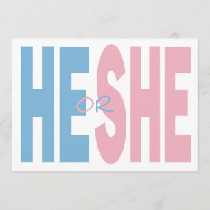Han eller hon Gender Reveal Party Inbjudningar