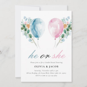 Han eller hon Gender Reveal Party Inbjudningar