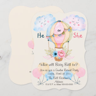 Han eller hon Gender Reveal Party Inbjudningar