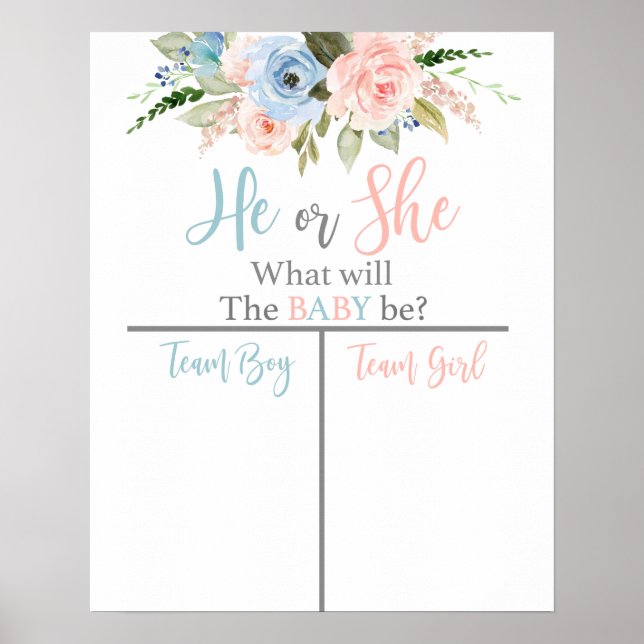 Han eller hon Gender Reveal Poster (Framsidan)
