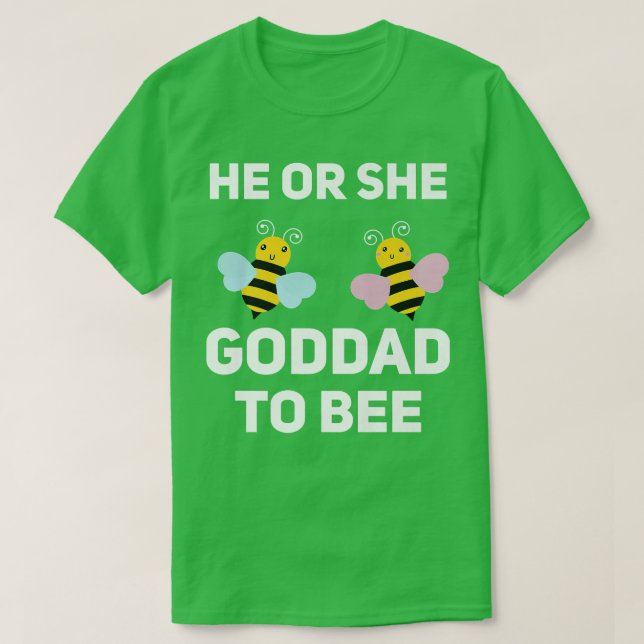 Han eller hon Goddad att matcha Baby Gender Revea T Shirt (Design framsida)