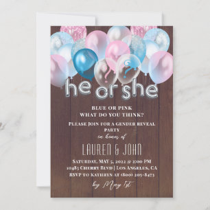 Han eller hon har bjudit in Gender Reveal Inbjudningar