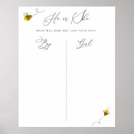 Han eller hon har varit Baby Shower Gender Guessin Poster