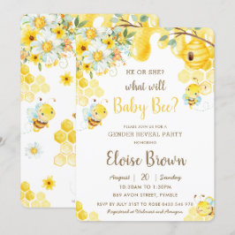 Han eller hon har varit Gult Blommigt Gender Revea Inbjudningar