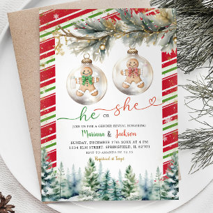 Han eller hon Juli Cookie Ornament Gender Reveal Inbjudningar