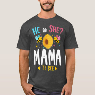 Han eller hon Mammor till Bee Gender Reveal Baby S T Shirt