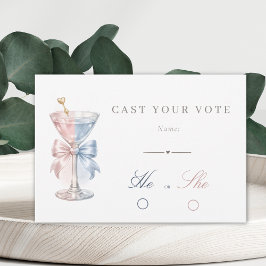 Han eller hon Martini Könsbestämning Rösta Tack Kort
