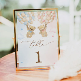 Han eller hon Nalle Gender Reveal Bordsnummer