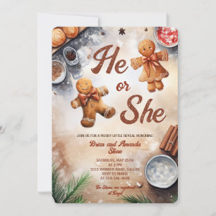 Han eller Hon Pepparkakscookies Jul Könsbestämning Inbjudningar