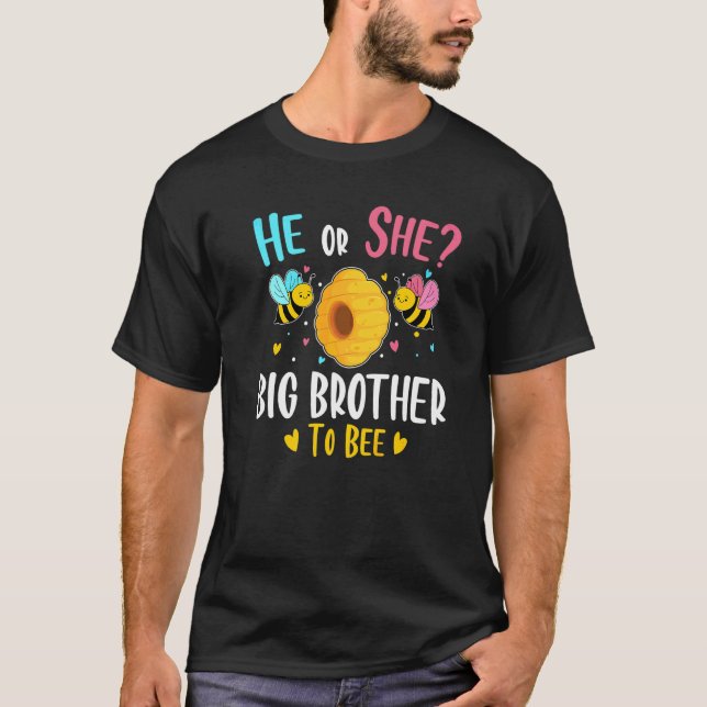 Han eller hon storebror till Biet Gender avslöjar  T Shirt (Framsida)