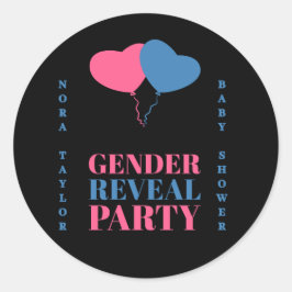 "Han eller hon? Vad blir Baby?" Runt Klistermärke