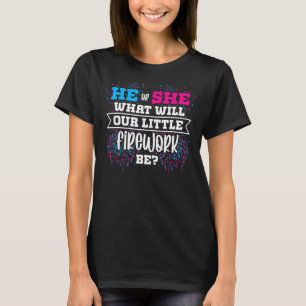 Han eller hon vad vårt lilla fyrverkeri blir Gende T Shirt