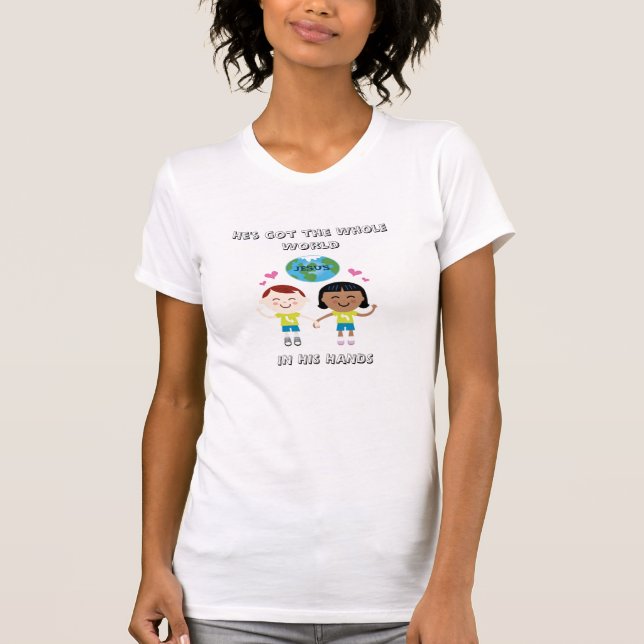 Han fick den hela världen i hans räcker T-Shirt.en Tröja (Framsida)