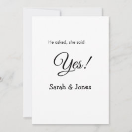 Han frågade henne: ja, förlovning enkel minimal inbjudningar