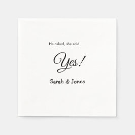 Han frågade henne: ja, förlovning enkel minimal pappersservett