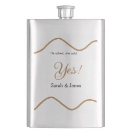 Han frågade hon sa ja förlovning enkel minimal  fickplunta