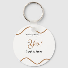 Han frågade hon sa ja förlovning enkel minimal  nyckelring