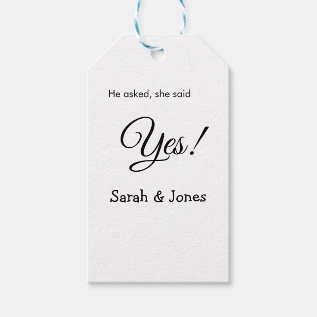 Han frågade hon sa ja förlovning enkel minimal  presentetikett (Framsidan)