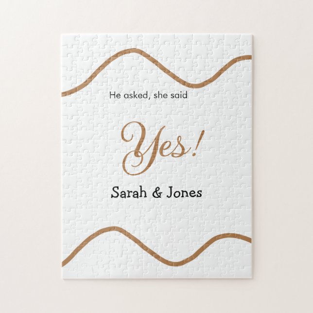 Han frågade hon sa ja förlovning enkel minimal  pussel (Vertikal)