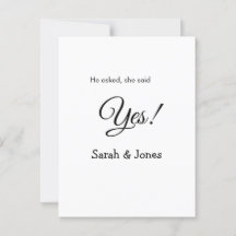 Han frågade hon sa ja förlovning enkel minimal 