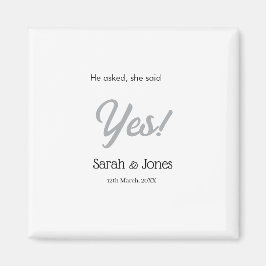 Han frågade hon sa ja förlovning enkel silver dat magnet