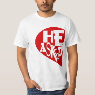 HAN FRÅGADE JA,ENGAGERAT KUPLE,FÖRLOVNING T SHIRT