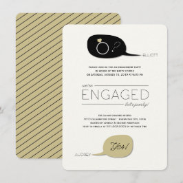 Han frågade och hon sa ja. Chicens Förlovningsfest Inbjudningar