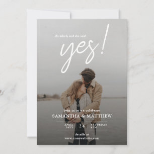 Han frågade och hon sa ja Photo Förlovningsfest Inbjudningar