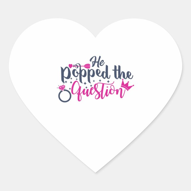 Han friade hjärtformat klistermärke (Framsida)
