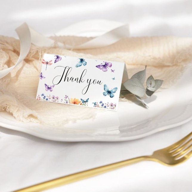 Han ge hennes fjärilar vildblomma Möhippa Tack Kort (Skapare uppladdad)