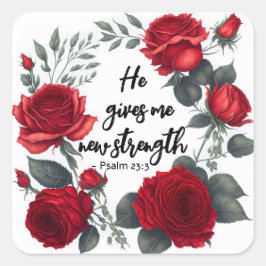 Han Ge mig ny styrka Fyrkantigt Klistermärke
