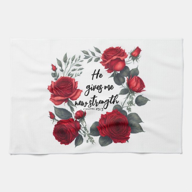 Han Ge mig ny styrka Kökshandduk (Horisontell)