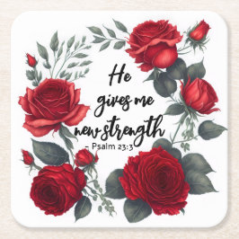 Han Ge mig ny styrka Underlägg Papper Kvadrat